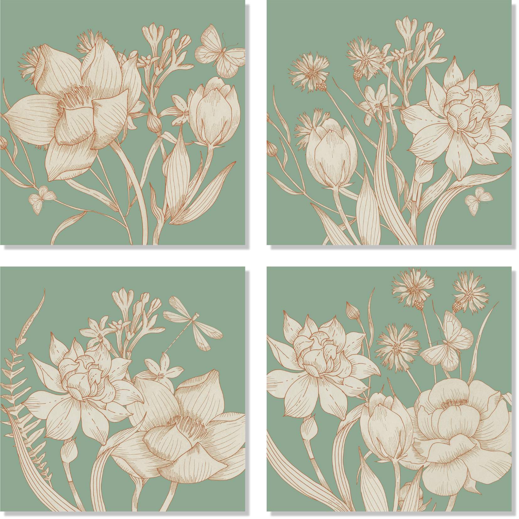 Set of 4 Napkins Satin «Amelie» 100% Made in Italy - The Napking