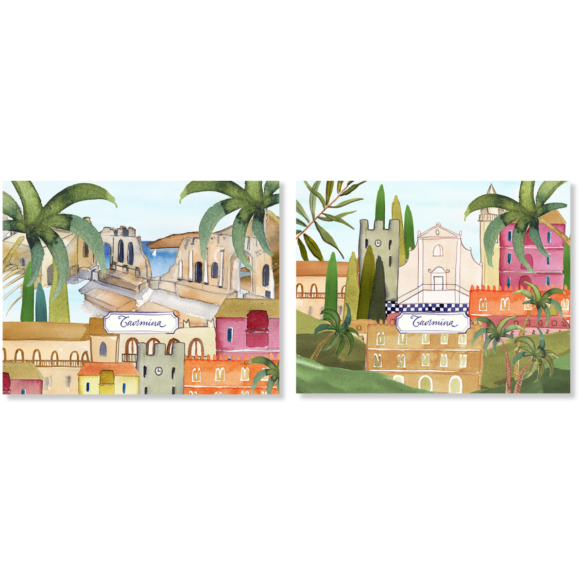 Lot de 2 sets de table en coton Panama Taormina
