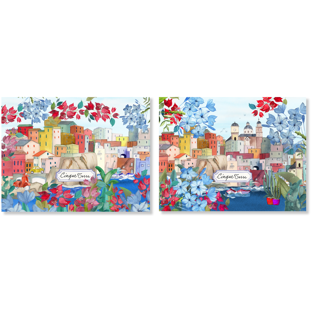 Lot de 2 sets de table en coton Panama Cinque Terre