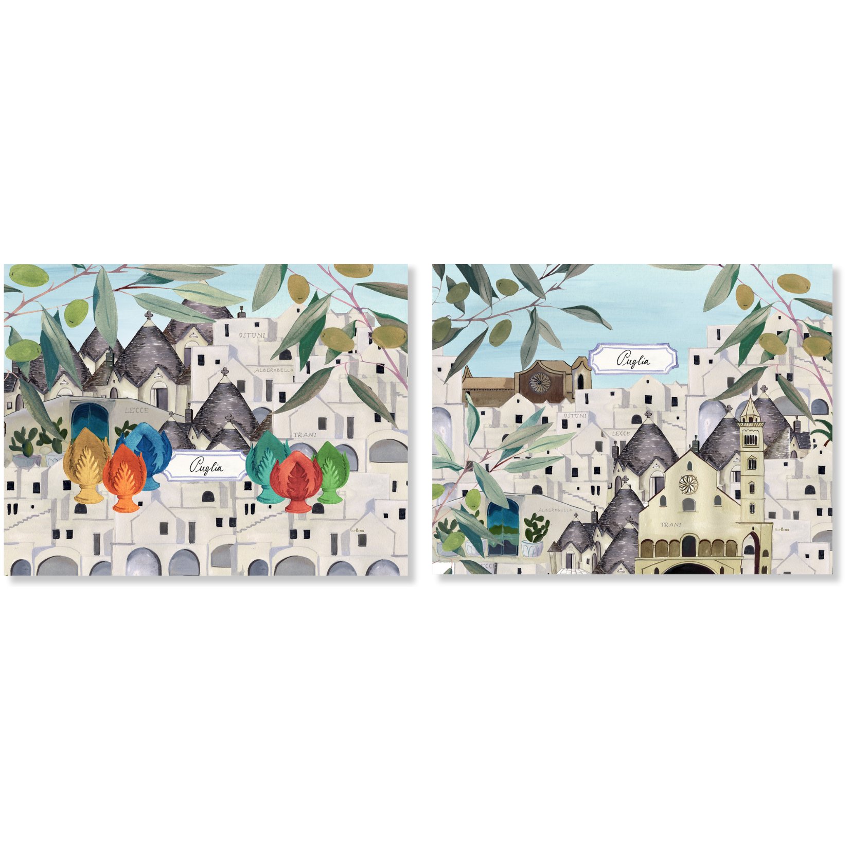 Set of 2 Placemats Set in Panama Cotton Puglia