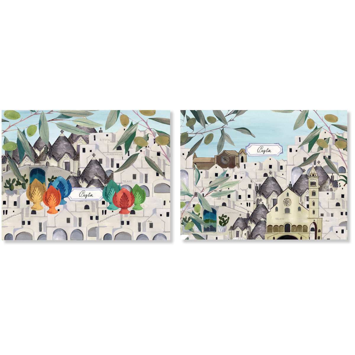 Set of 2 Placemats Set in Panama Cotton Puglia