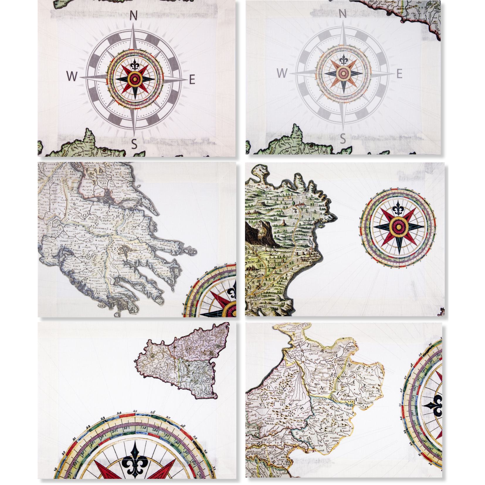 Set of 6 placemats Atlas 100% Made in Italy The Napking