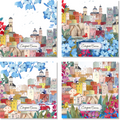 Set Of 4 Napkins «Cinque Terre» 100% Made in Italy
