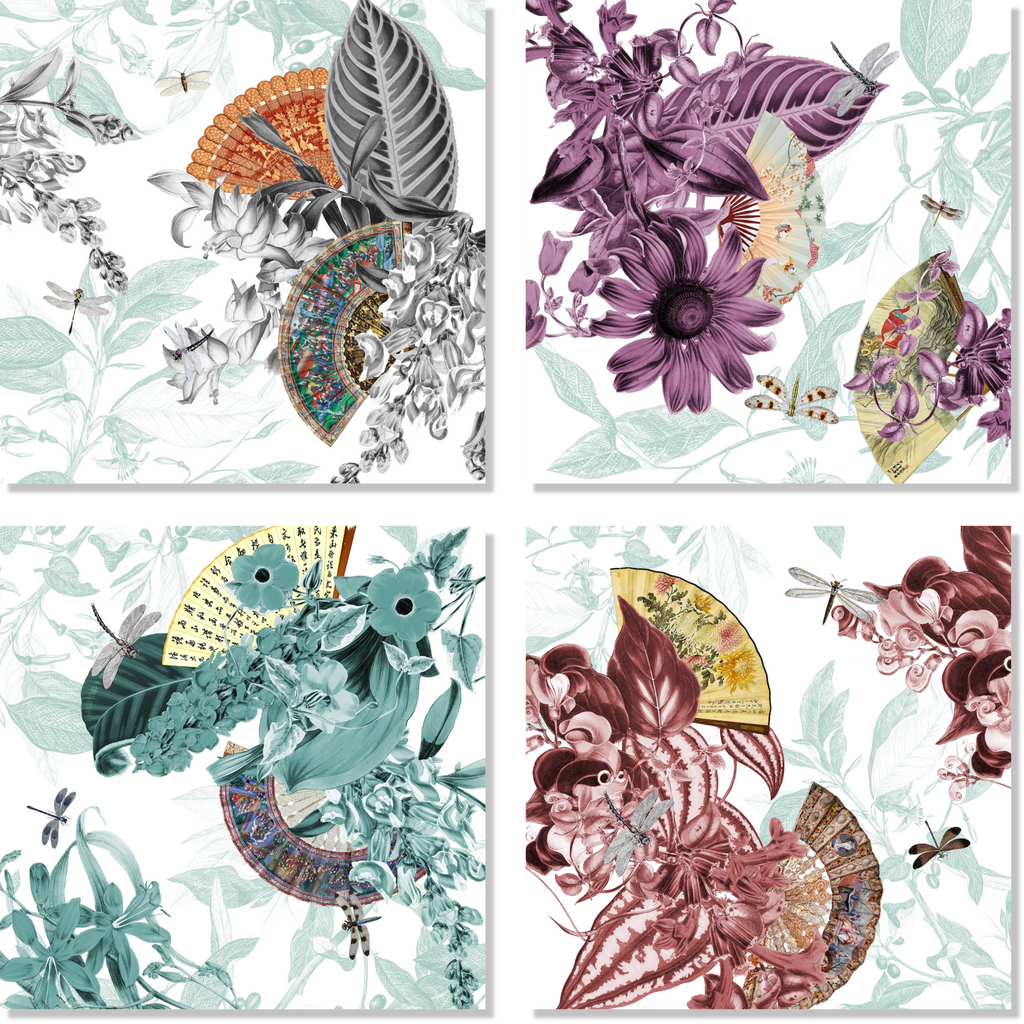 Set of 4 Napkins «Ventagli» 100% Made in Italy