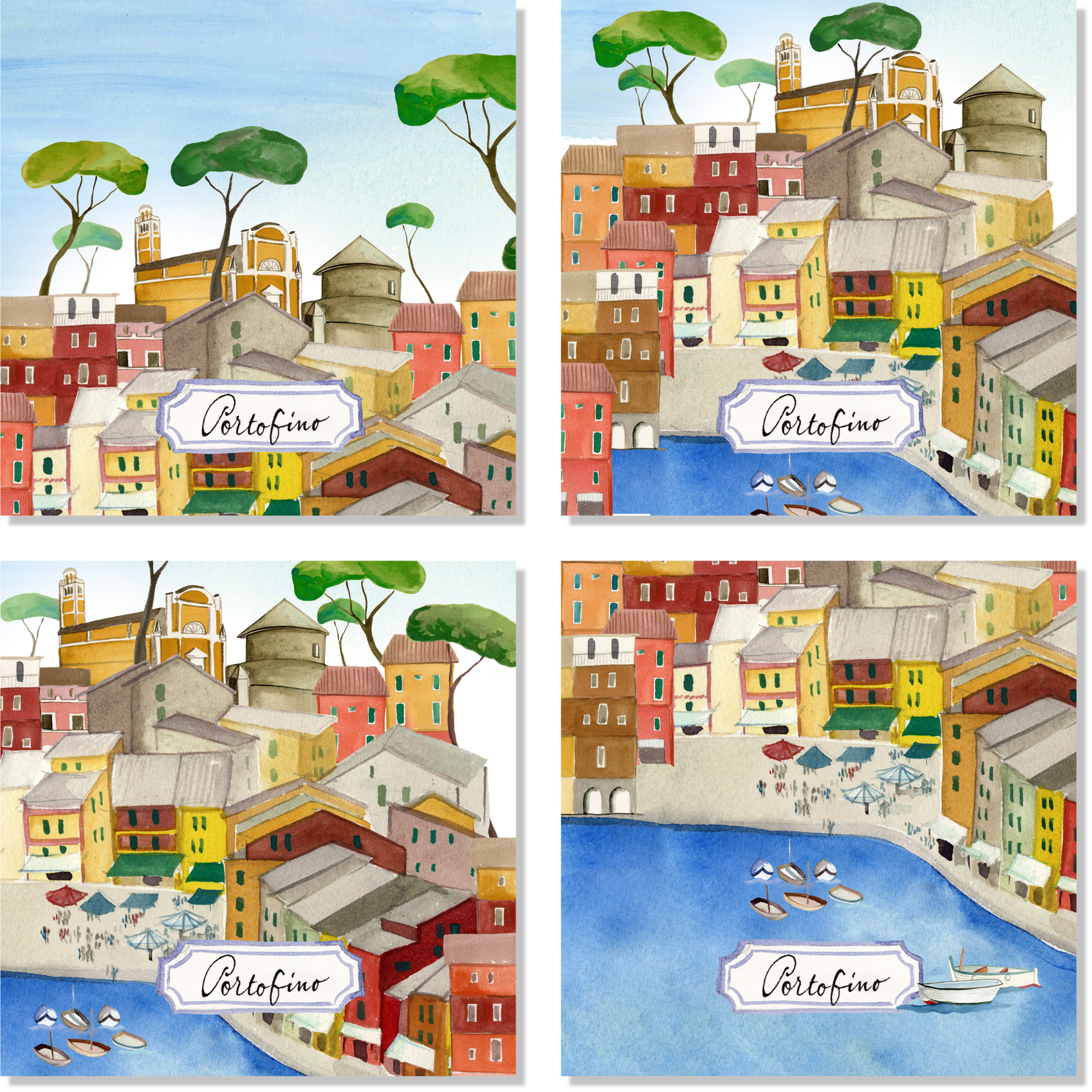 Set Of 4 Napkins «Portofino» 100% Made in Italy - The Napking