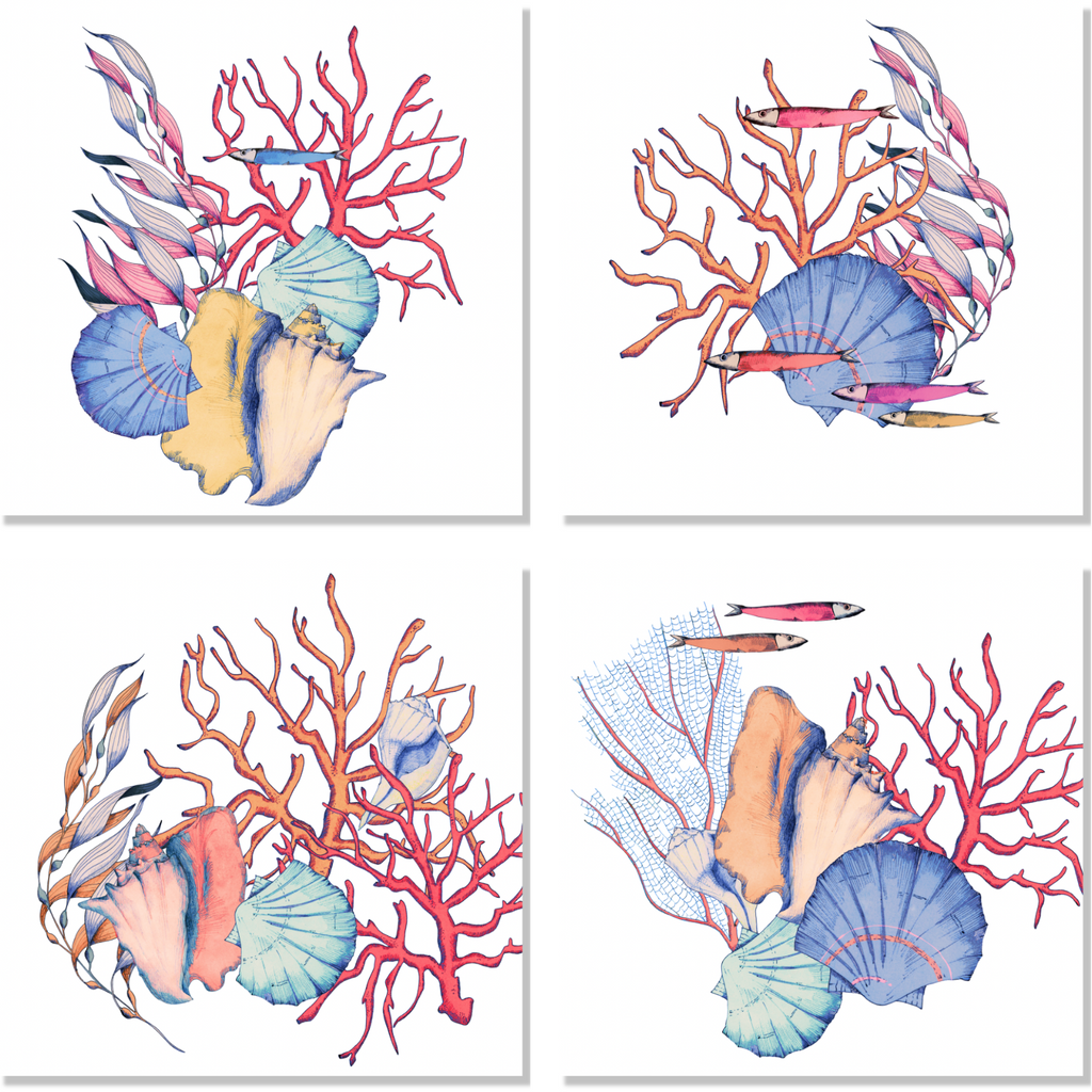 Set of 4 Napkins Satin «Salina» 100% Made in Italy