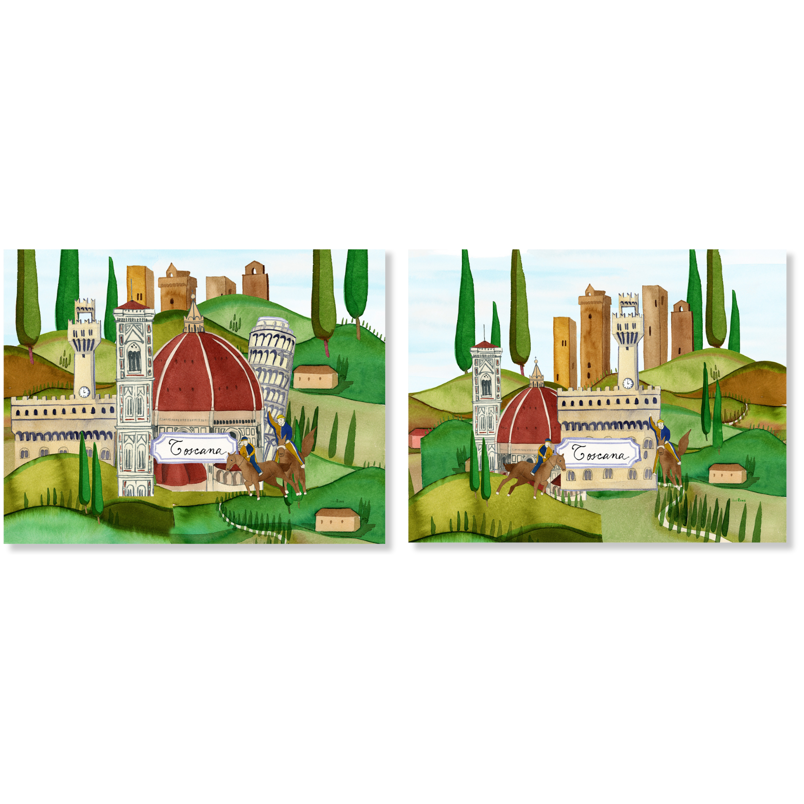 Set of 2 Placemats Set in Panama Cotton Toscana