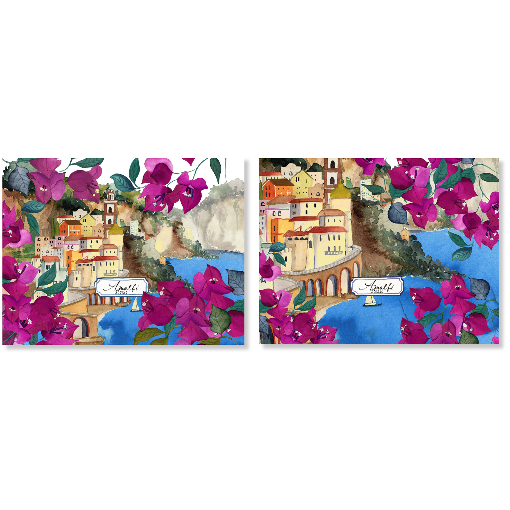 Set of 2 Placemats Set in Panama Cotton Amalfi Coast