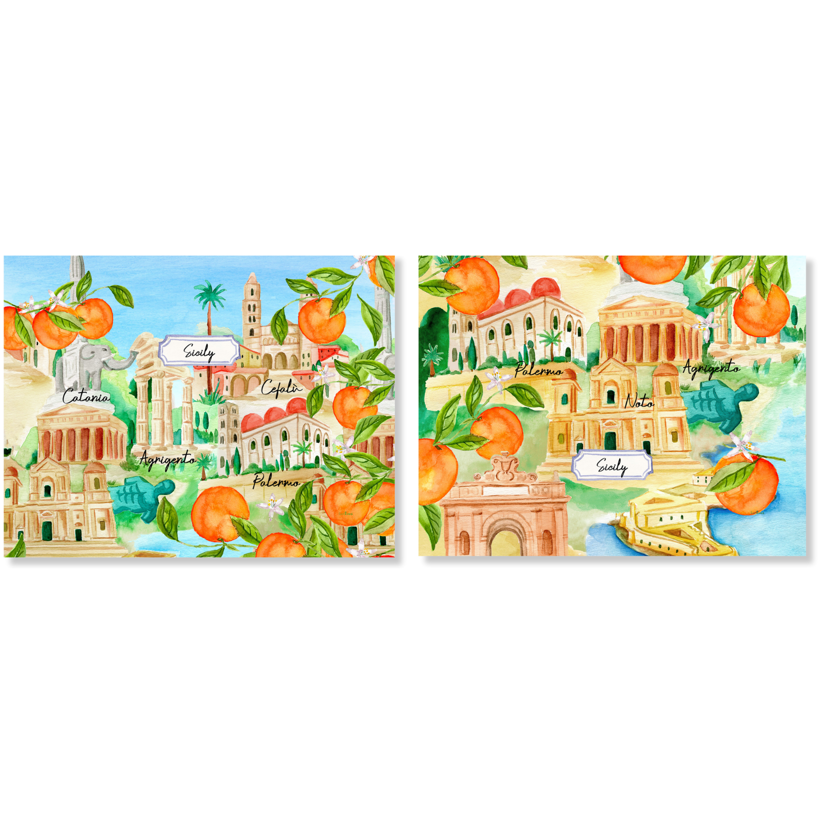 Set of 2 Placemats Set in Panama Cotton Sicily