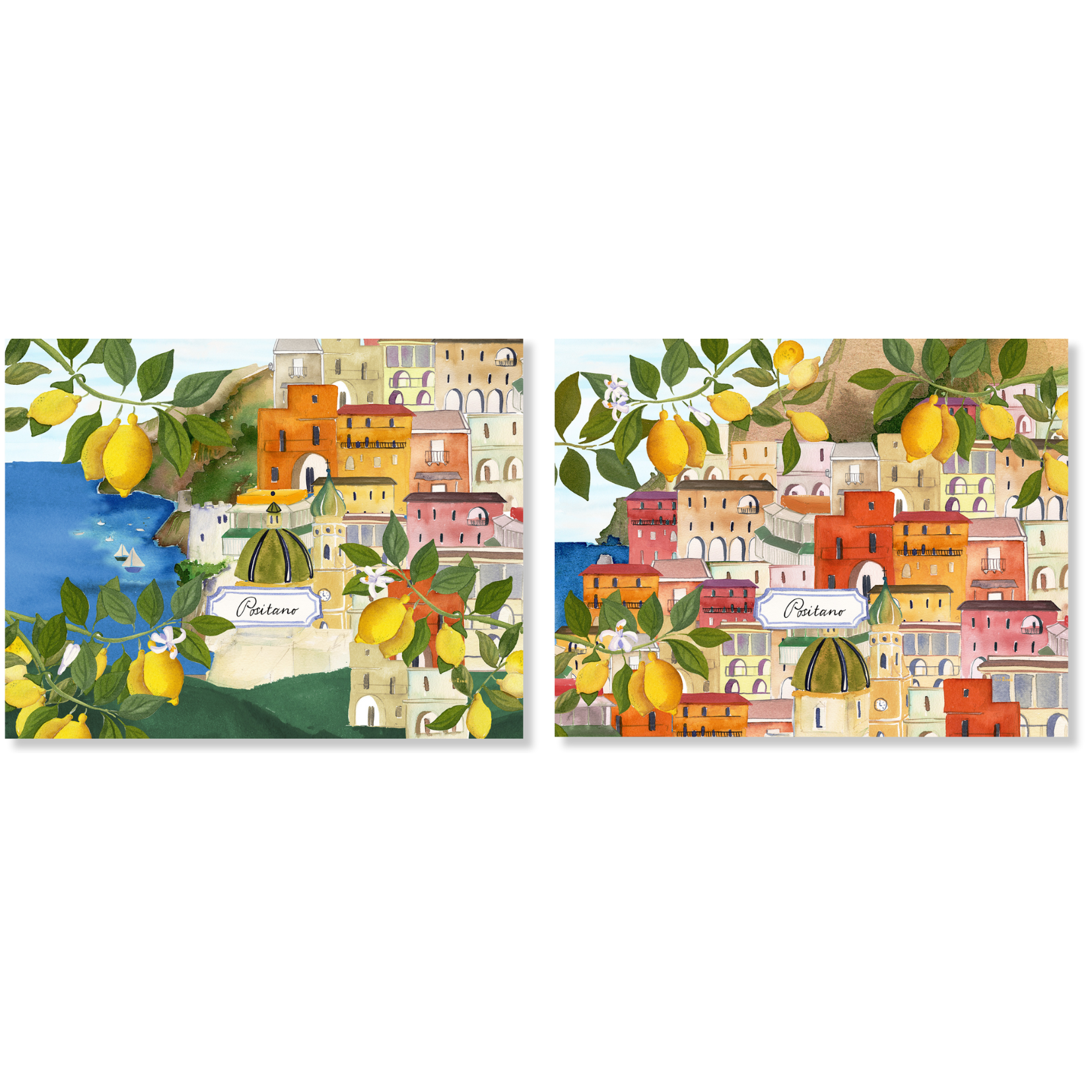 Set of 2 Placemats Set in Panama Cotton Positano