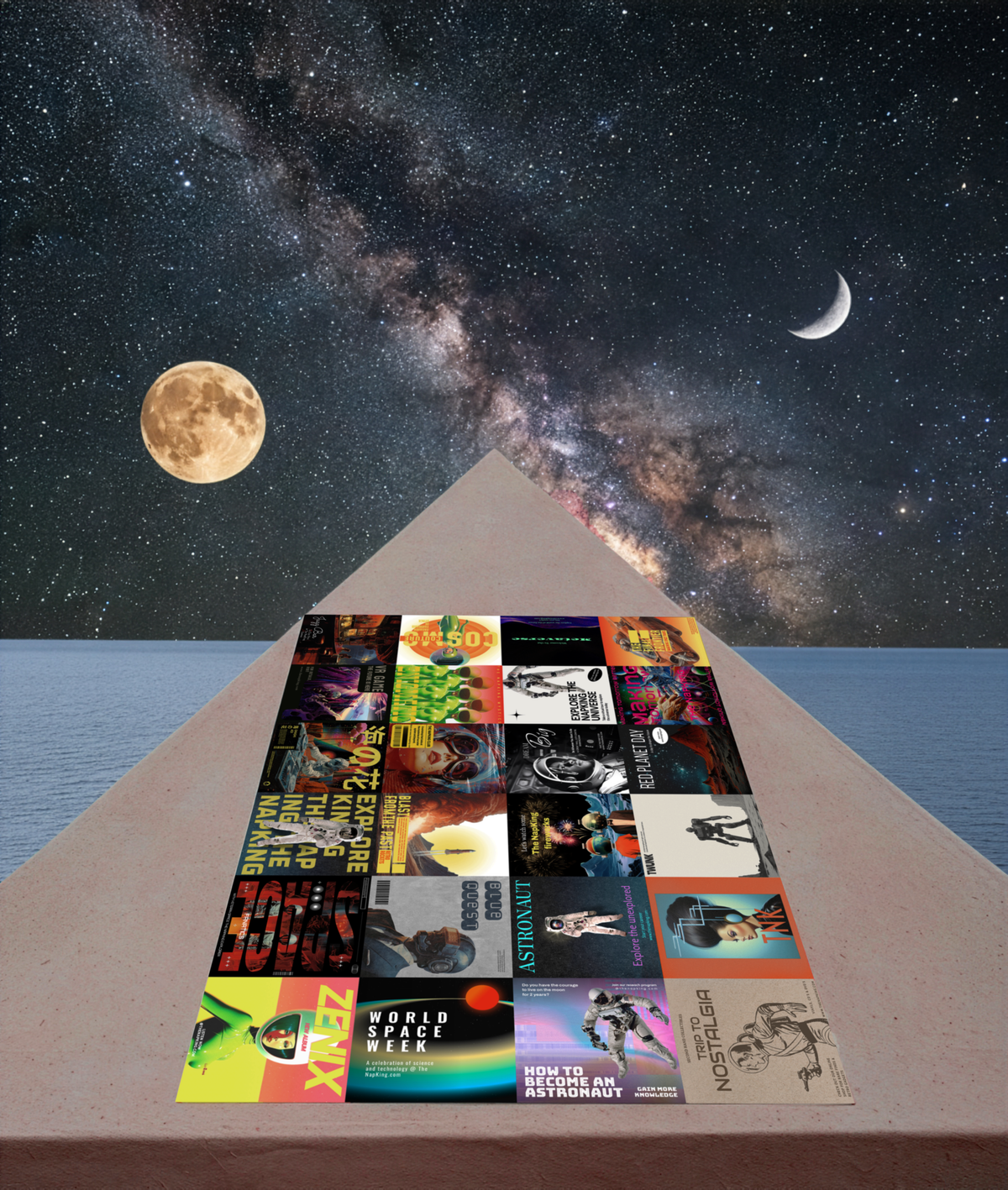 Nappe de table en coton du Panama, science-fiction