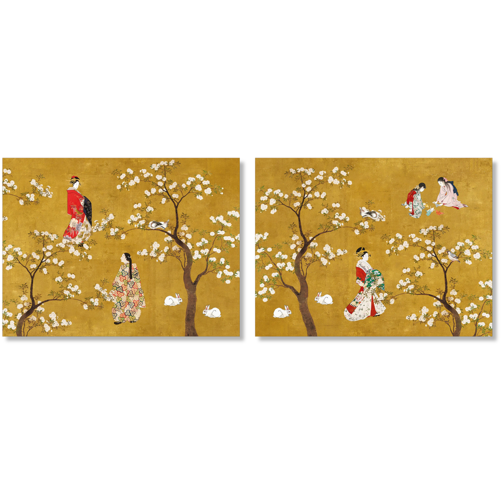 Set of 2 rectangular hardboard placemats «Ukiyo», 100% Made in Italy