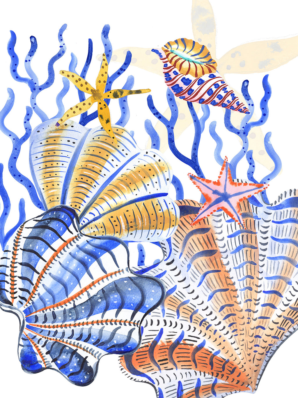 Kitchen Towels Shell Bay 100% Made in Italy