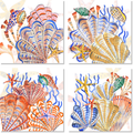 Set di 4 tovaglioli in raso Shell Bay 100% Made in Italy