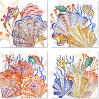 Set di 4 tovaglioli in raso Shell Bay 100% Made in Italy