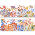 Lot de 4 sets de table en satin Shell Bay 100 % fabriqués en Italie