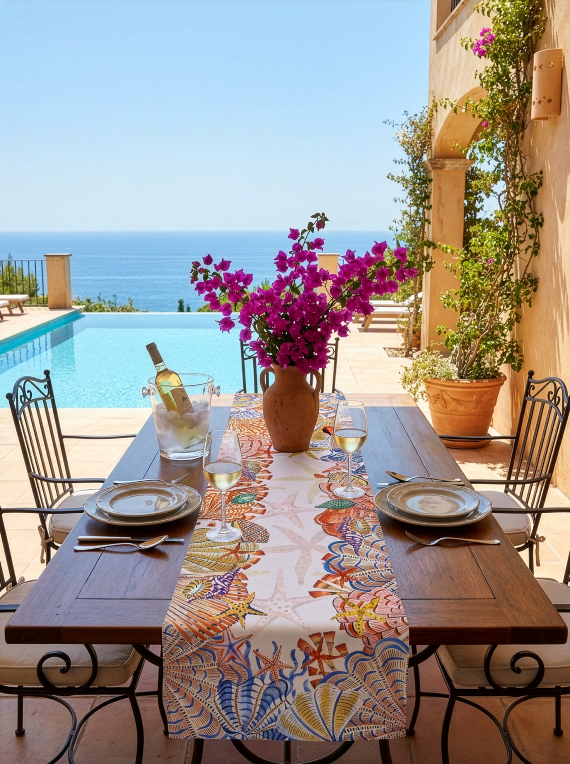 Cotton Satin Runner Shell Bay 100% Made in Italy