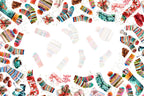 Socks tablecloth in mixed linen, 180x270 cm, Christmas stocking print