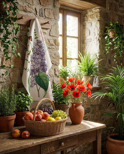 Küchentücher Frühling, zu 100 % in Italien hergestellt