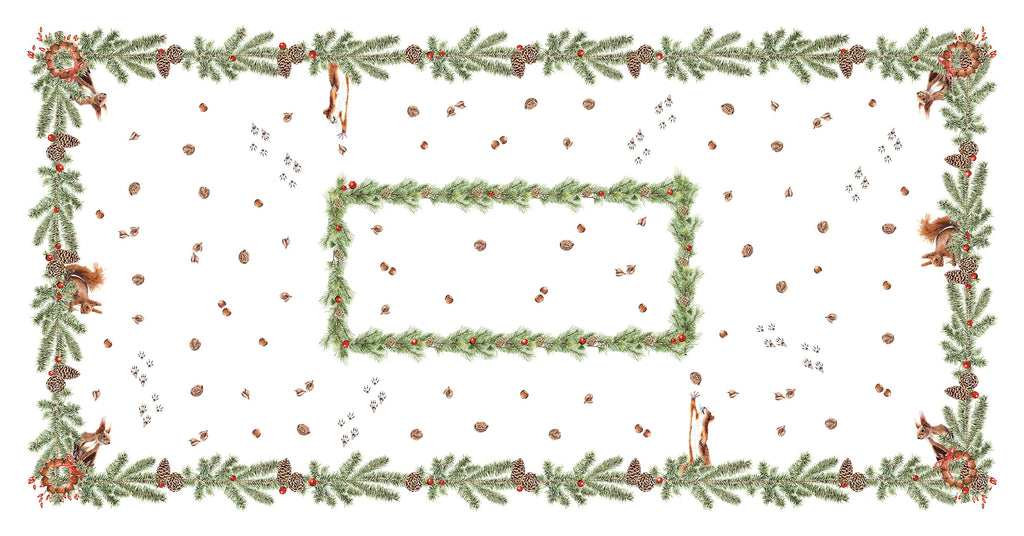 Linen Tablecloth «The Squirrel», 100% Made in Italy
