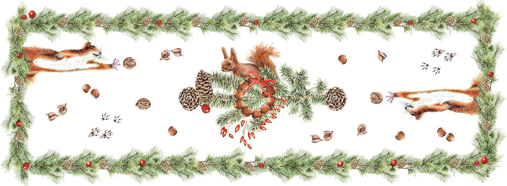 Pure Linen Runner «The Squirrel» 100% Made in Italy