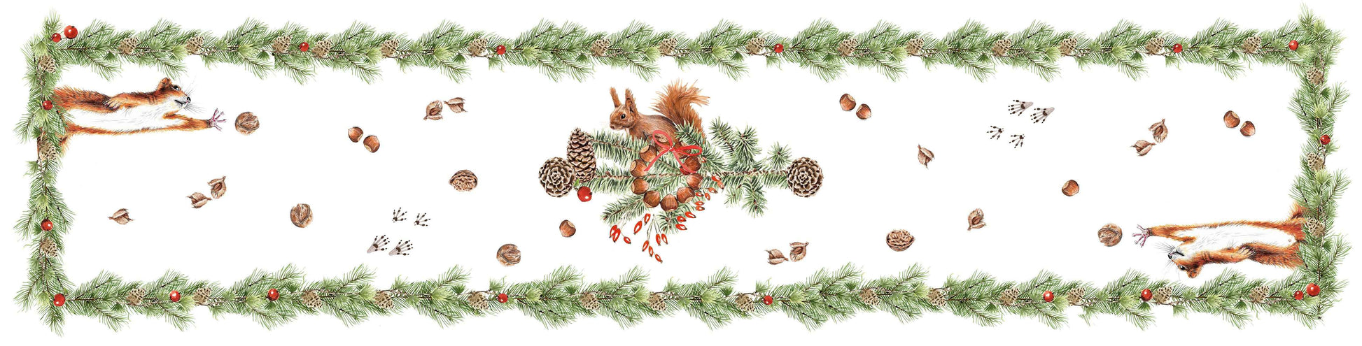 Pure Linen Runner «The Squirrel» 100% Made in Italy - The Napking