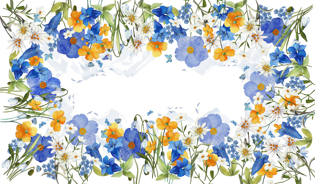 Linen Tablecloth «Alpi Flora», 100% Made in Italy - The Napking