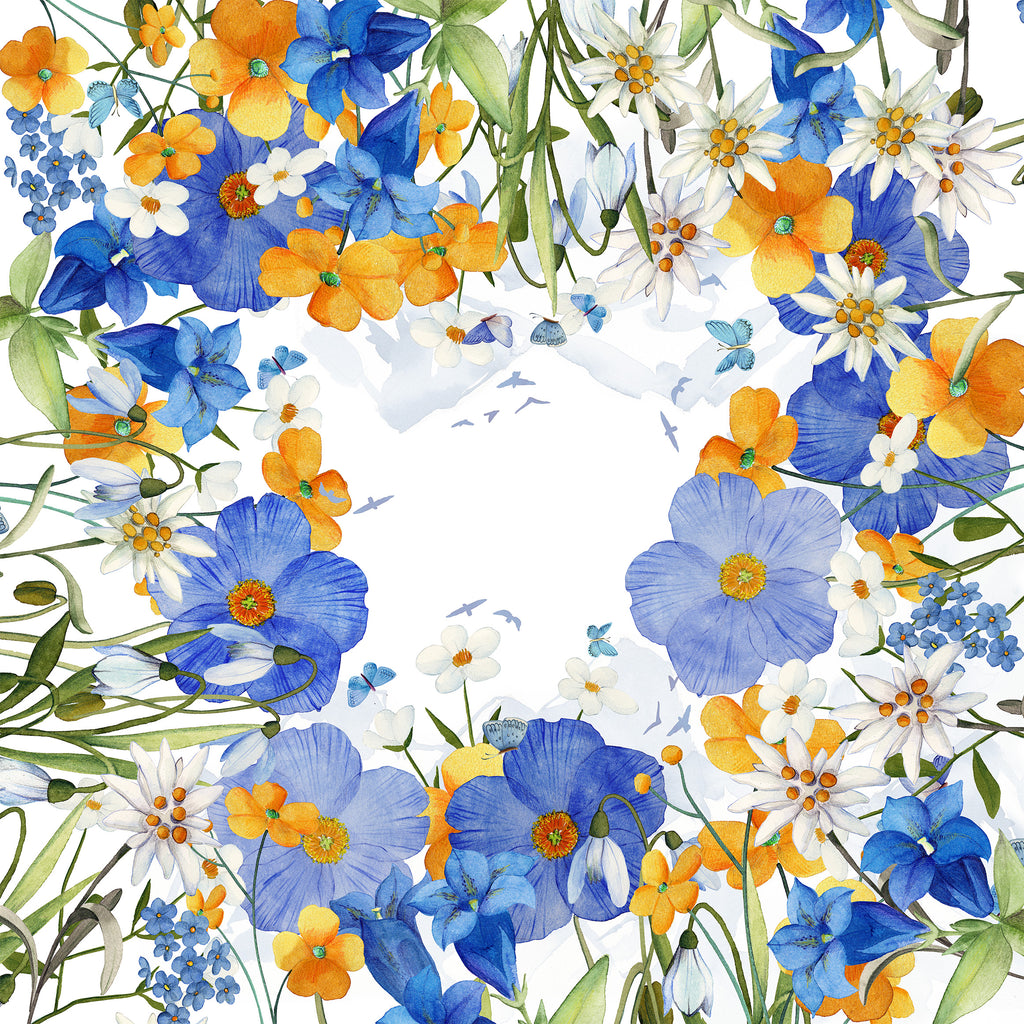 Tovaglia in lino «Alpi Flora», 100% Made in Italy