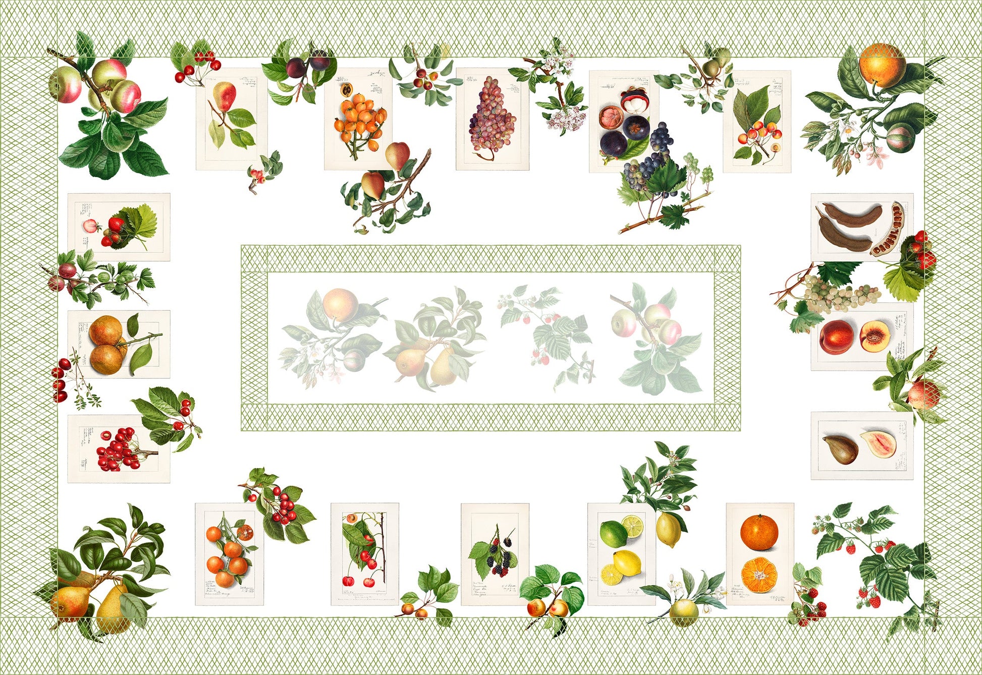 Linen Tablecloth «Summer Fruit», 100% Made in Italy - The Napking