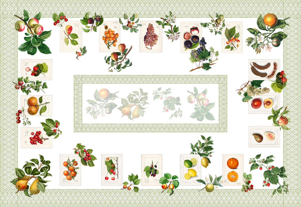 Linen Tablecloth «Summer Fruit», 100% Made in Italy - The Napking