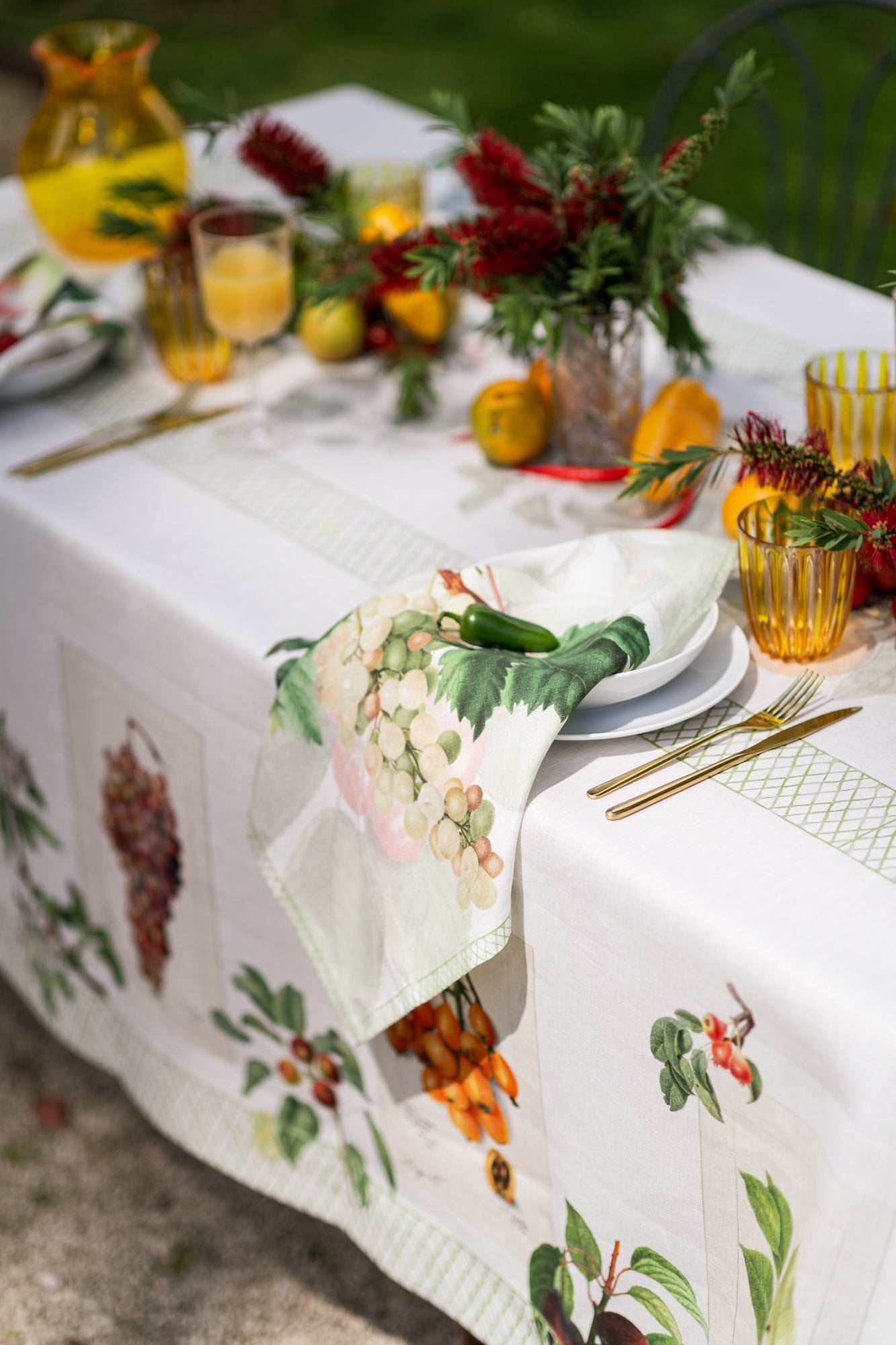 Tovaglia in lino «Summer Fruit», 100% Made in Italy