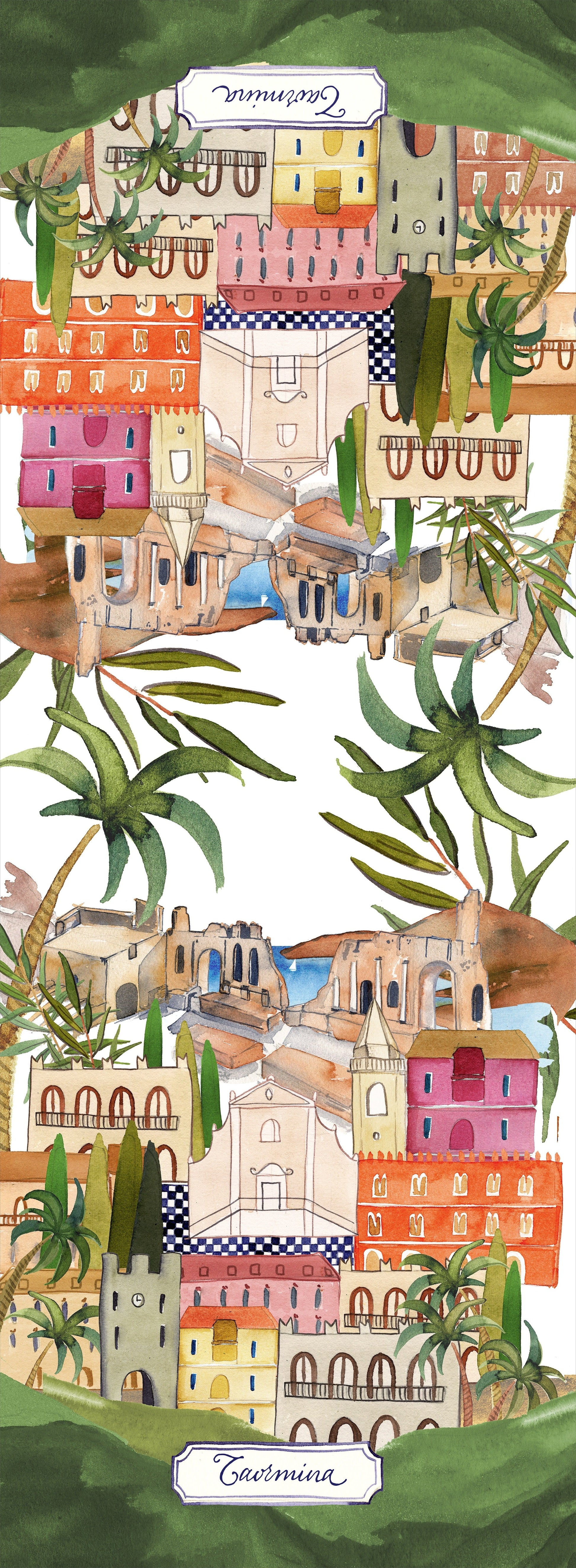 Pure Linen Runner «Taormina» 100% Made in Italy