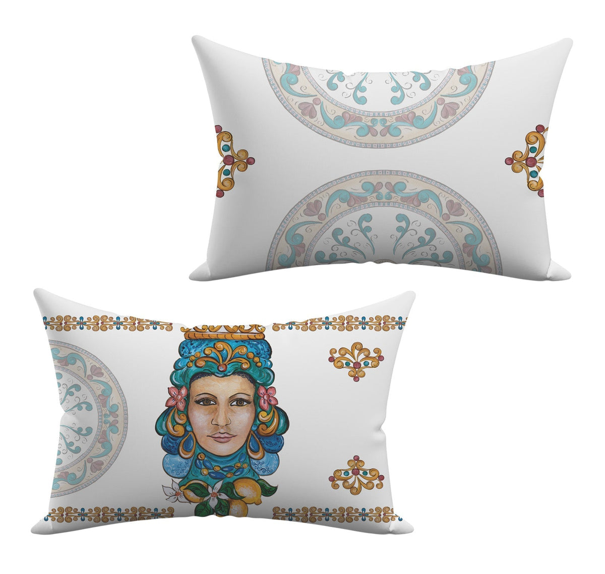 Coussin « Teste di Moro », 100 % fabriqué en Italie