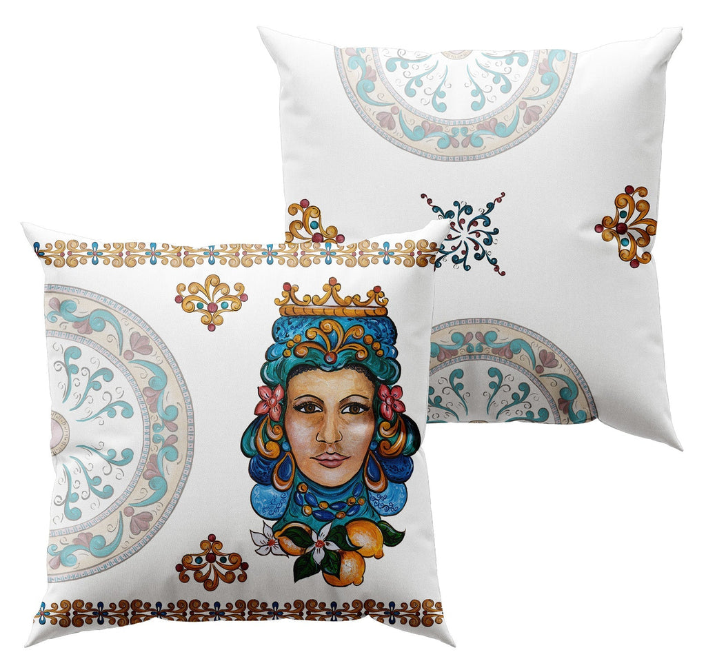 Cushion «Teste di Moro», 100% Made in Italy The Napking