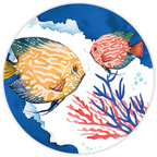 Set of 2 coasters «The Reef» wood and cork - 100% Made in Italy