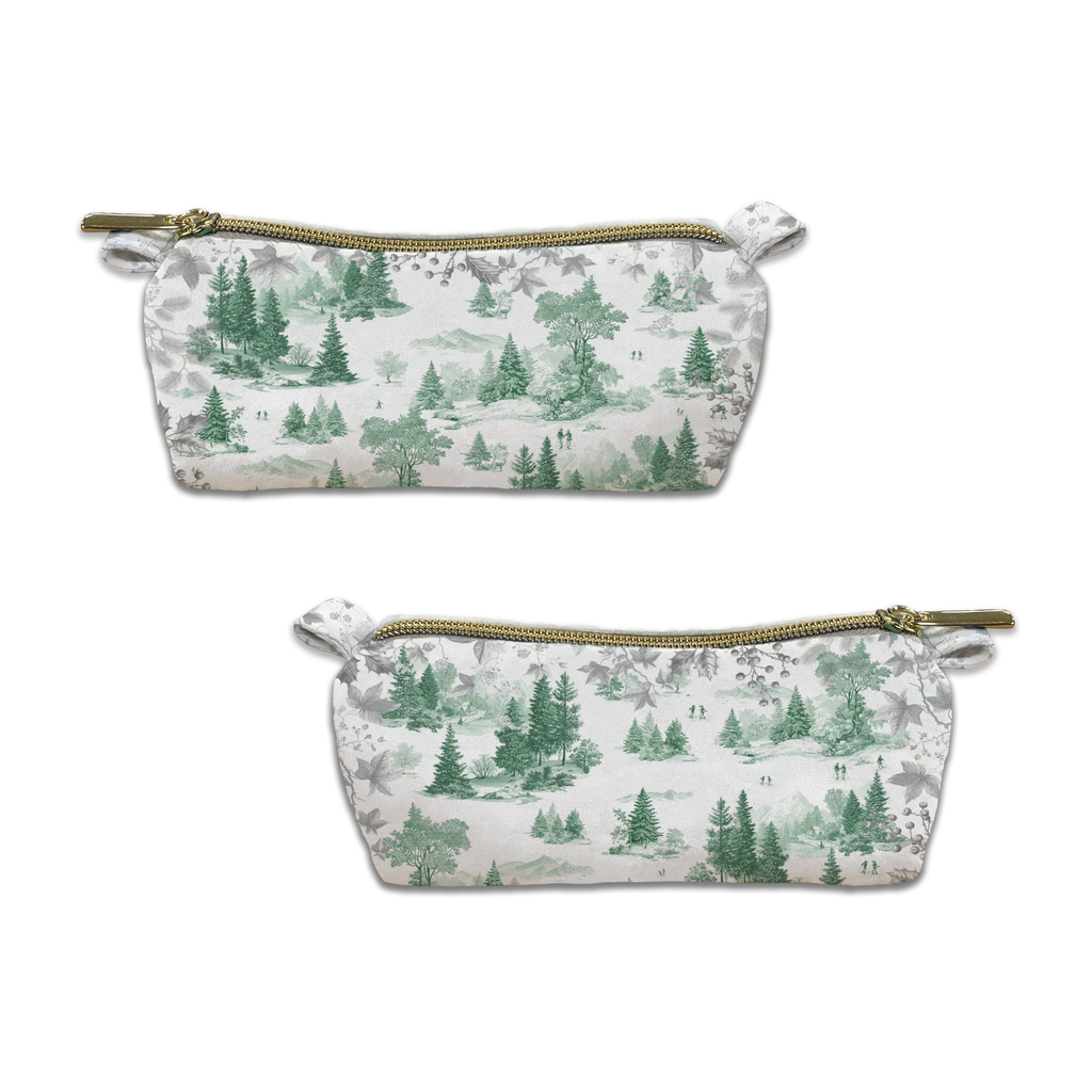 Toile De Jouy velvet case in blue variant with scenic illustrated print