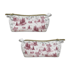Toile De Jouy velvet case in green variant with scenic illustrated print