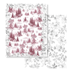 Toile De Jouy velvet plaid in blue variant with scenic illustrated print