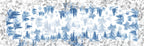 Toile De Jouy Runner Premium Linen with classic illustrated print, blue variant, 80x250 cm