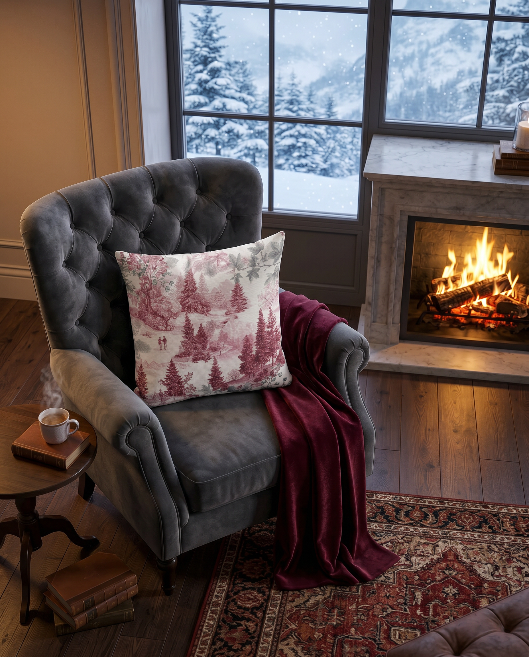 Toile De Jouy Cushion Velvet