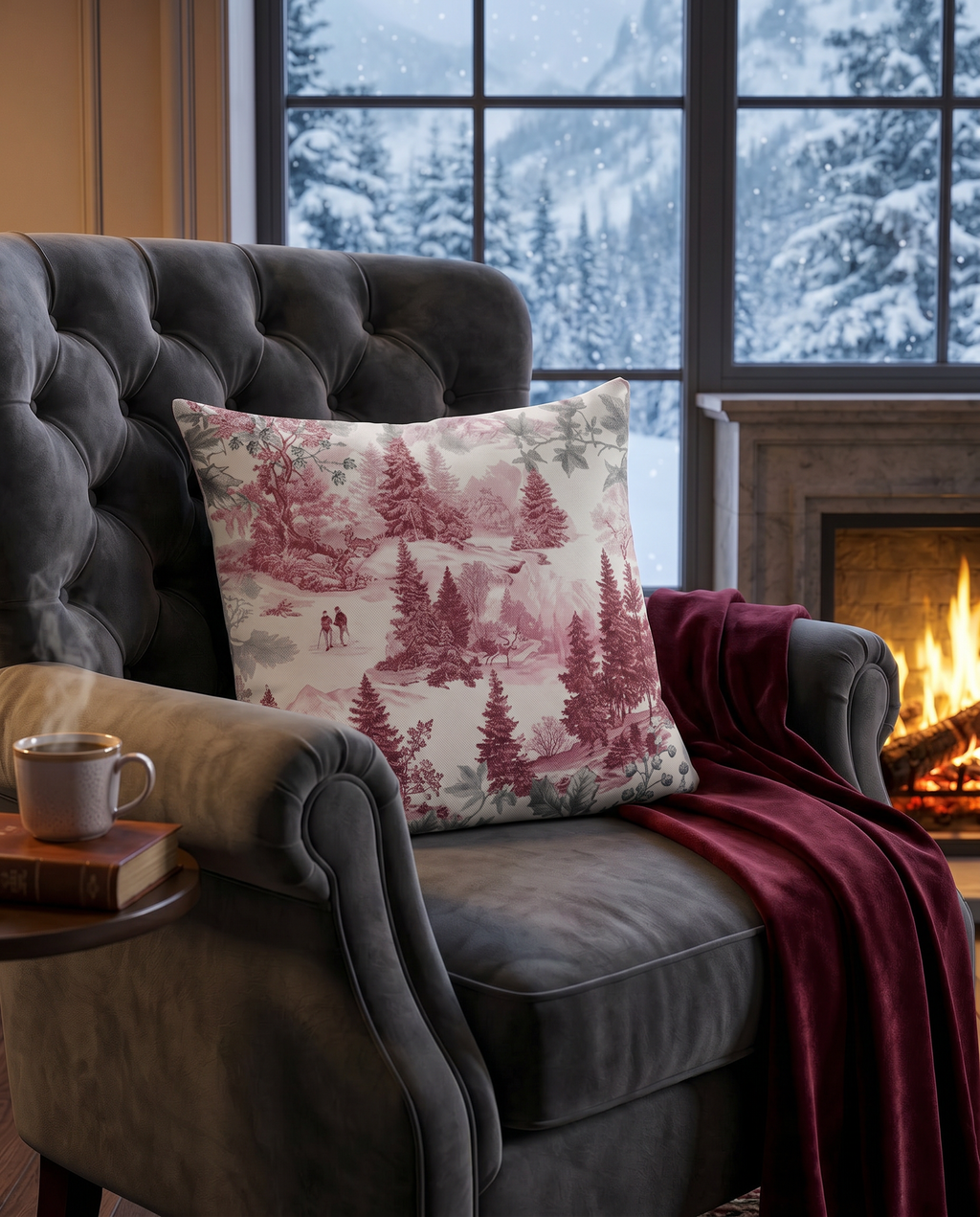 Toile De Jouy Cushion Velvet