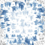 Toile De Jouy tablecloth premium linen with digitally printed decorative design