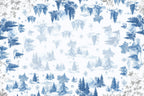Toile De Jouy tablecloth premium linen with digitally printed decorative design
