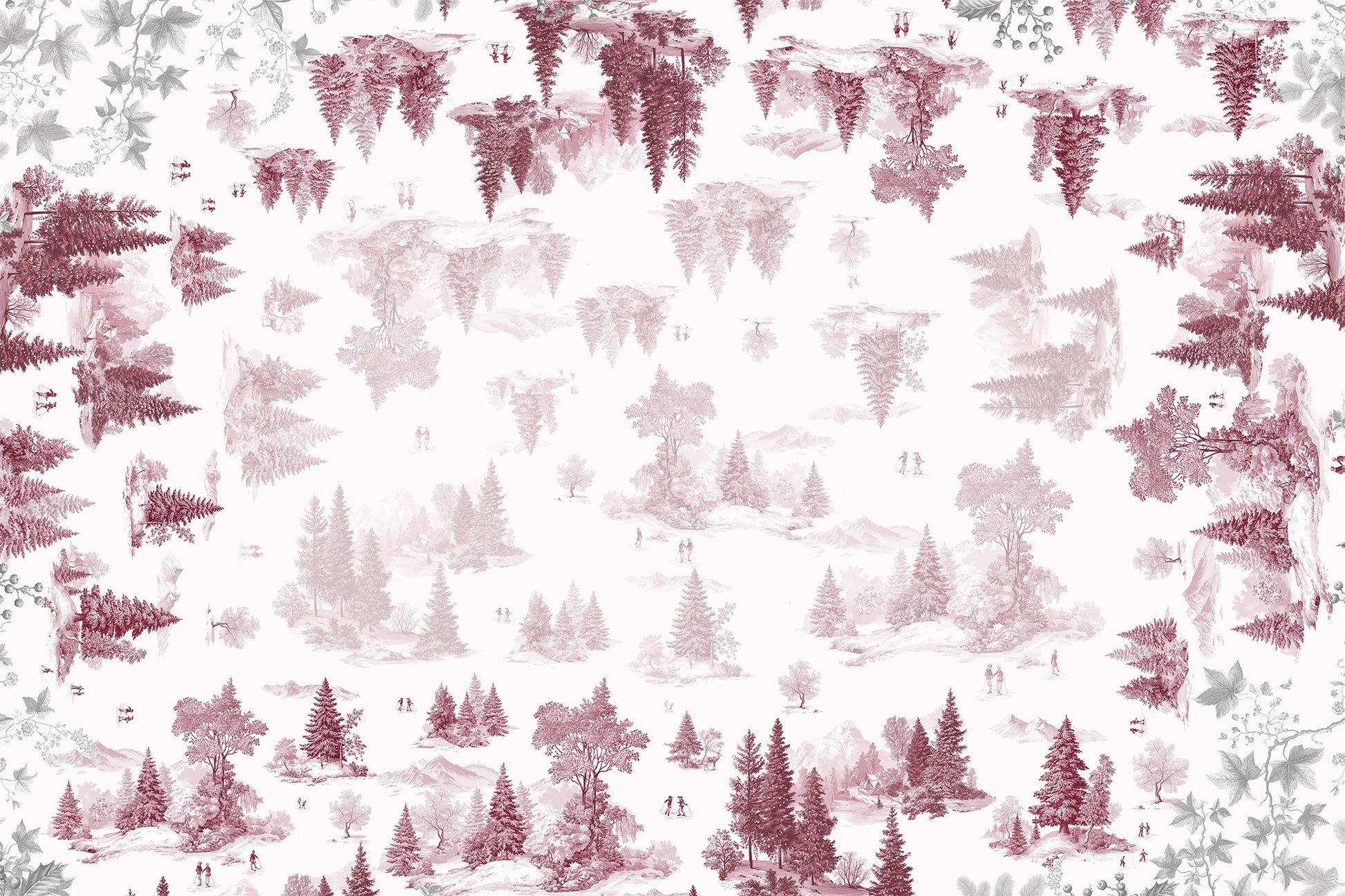 Toile De Jouy tablecloth premium linen in 110x110 cm with digitally printed decorative design