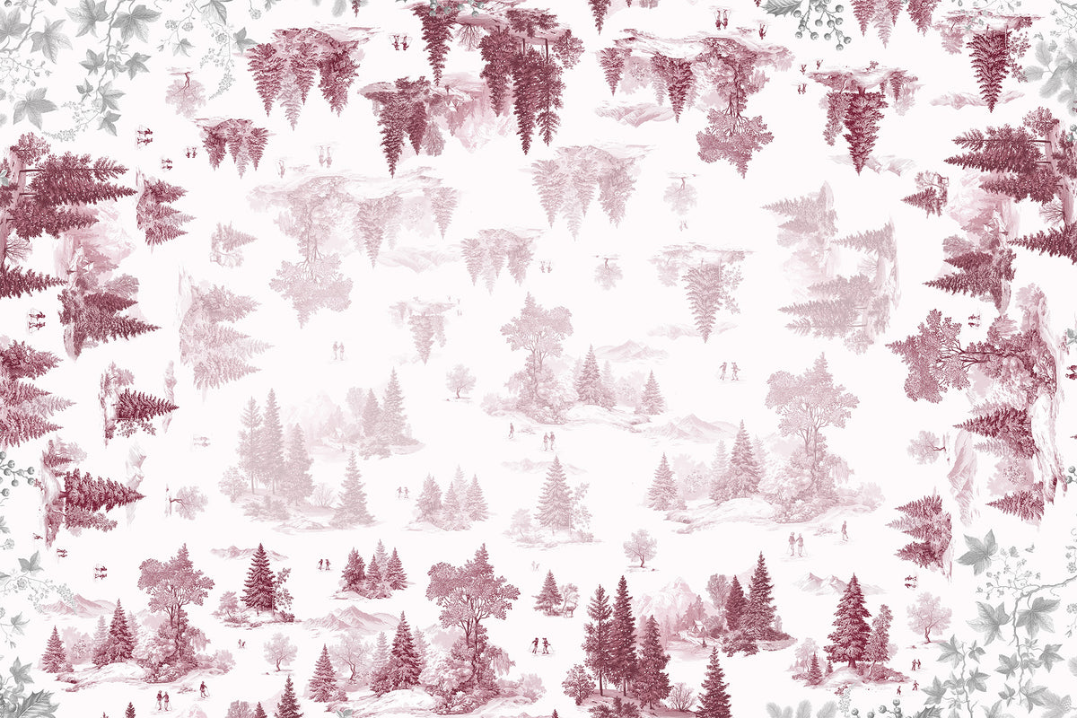 Toile De Jouy tablecloth premium linen in 110x110 cm with digitally printed decorative design