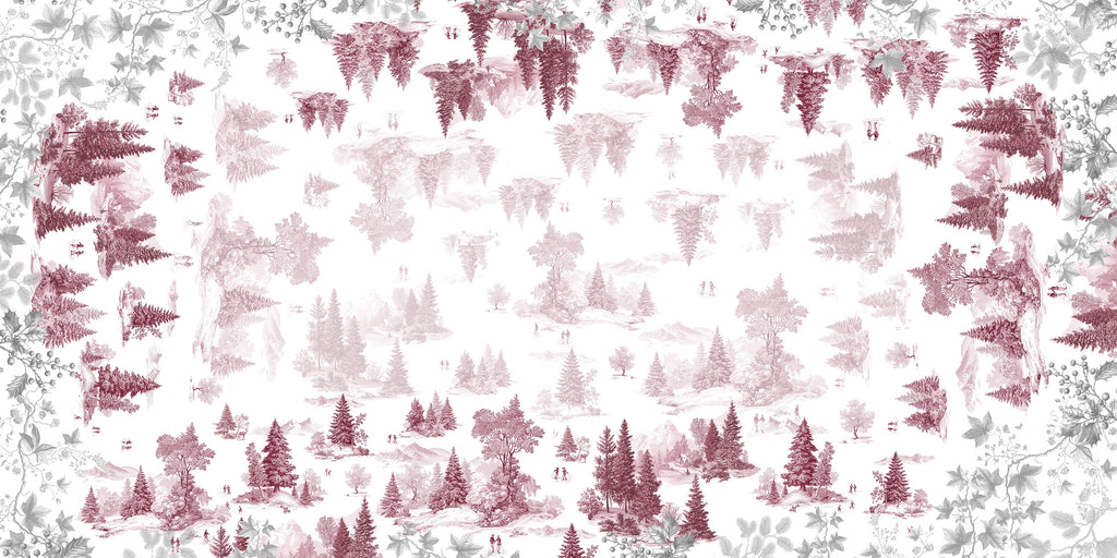 Toile De Jouy tablecloth premium linen in 110x110 cm with digitally printed decorative design