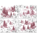 Toile De Jouy ruby variant set of 4 placemats in premium linen by The Napking