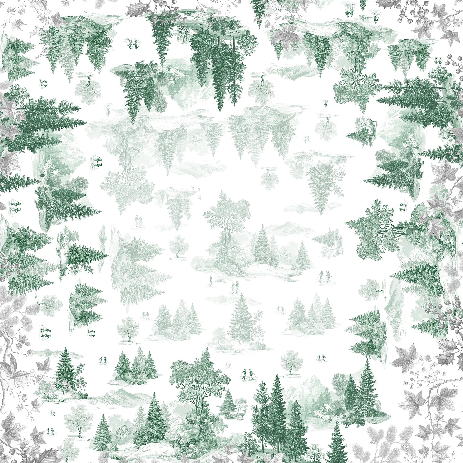 Toile De Jouy tablecloth premium linen with digitally printed decorative design