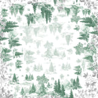 Toile De Jouy tablecloth premium linen with digitally printed decorative design
