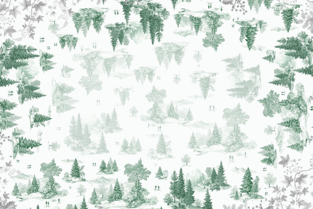 Toile De Jouy tablecloth premium linen with digitally printed decorative design